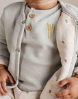 Cardigan tricoté à nouer, beige clair, taille 68 (3-6 mois), coton biologique