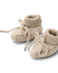 Knitted booties, taupe, 3-6 months (copy)