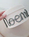 Basket with lid and personalized lettering