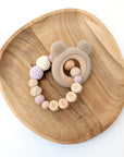 Teether / teething ring "Bear Dusty Rose"