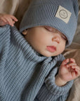 Organic Knitted Sweater Dusty Blue, 6-12 Months