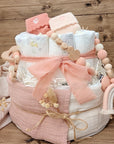 "Peach Heart" Diaper Cake