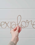 Buy It Now: "explore" lettering in beige