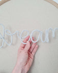 Buy It Now: "dream" lettering in light gray