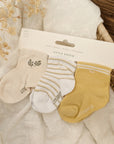 Socks Nature / yellow and cream in a set of three