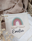 Fabric pennant with rainbow, customizable with colors and names