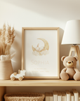 Birth Poster / Nursery Poster: Sleeping Animals / Narrow Font