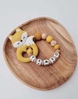 Hochet / anneau de dentition "renard jaune"