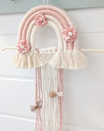 Porte-barrettes "Arc-en-ciel rose nacré"