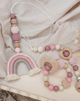 Pram chain "Rainbow Berry Heart"