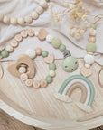 Pram garland longitudinal "Rainbow Sage Heart"