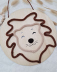 Knitted yarn lion