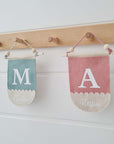 Pennant "Shell" with name, old rose/beige