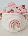 Basket with rainbow in desired colors