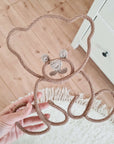 Knitted bear/teddy, with flower or bow accessory