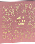 Baby Diary "My First Year", old rose with gold embossing