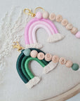 Pendant with rainbow in desired colors, optionally with name
