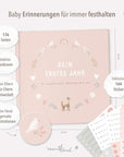 Baby Diary "Your First Year", pink version with flowers