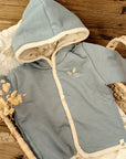 Reversible jacket woodland animals / blue, size 68 (3-6 months), organic cotton