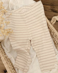 Leggings / Trousers "cream striped", size 68 (3-6 months), organic cotton