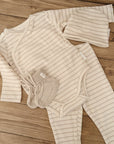 Leggings / Trousers "cream striped", size 68 (3-6 months), organic cotton