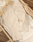 Leggings / Hosen "crème" mit Lochmuster, Gr. 68 (3-6 Monate), Bio Baumwolle