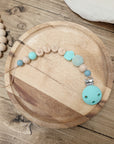 Pacifier chain "mint green flower"