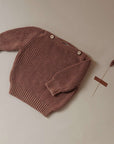 Organic Knitted Jumper Sand, 0-6 Months