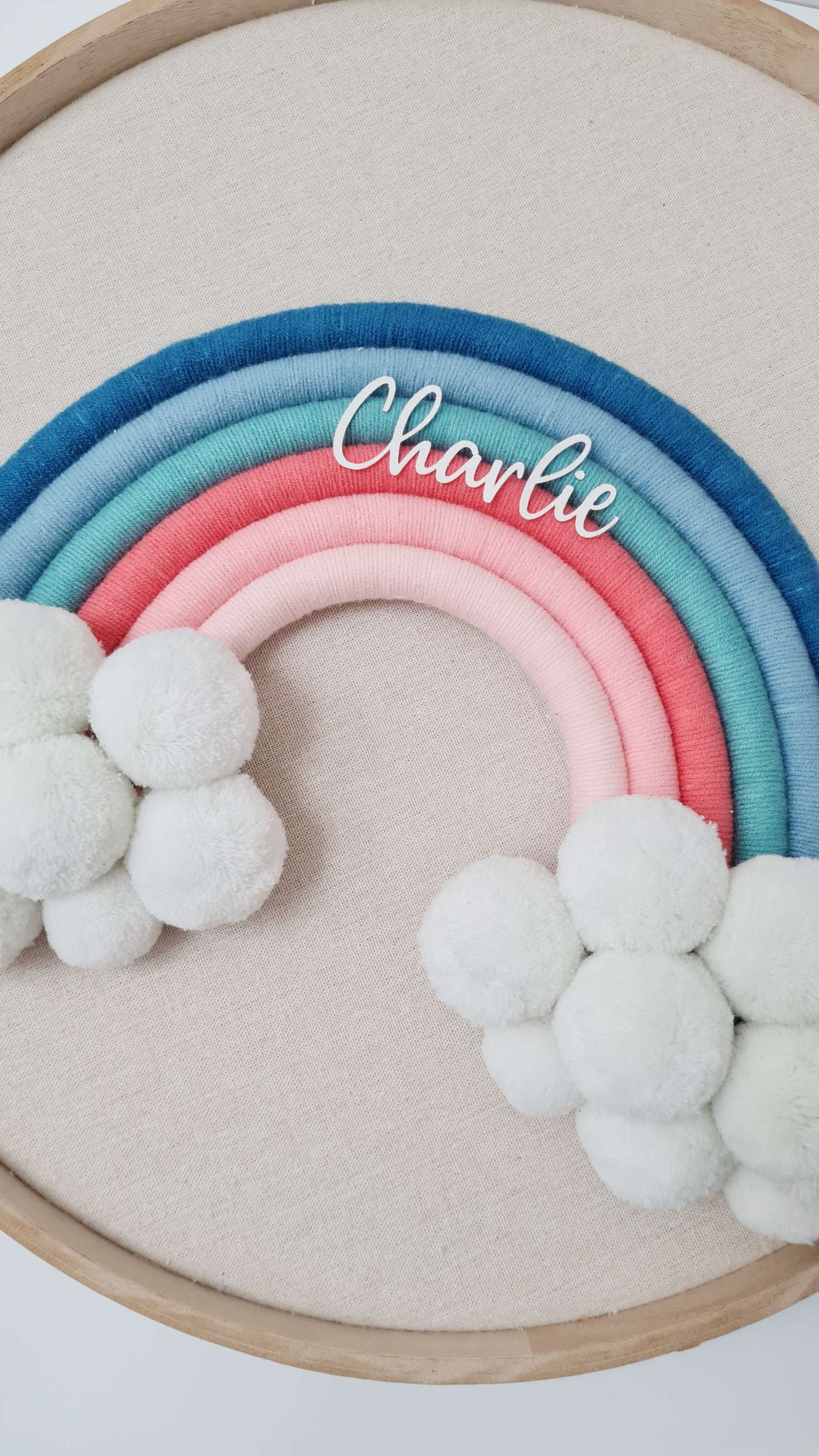 Regenbogen mit Wolken "Blau Pink"