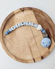 Pacifier Chain "White Heart"