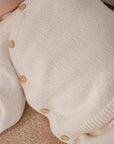 Knitted wrap cardigan in cream, size 68 (3-6 months), organic cotton