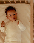Knitted wrap cardigan in cream, size 68 (3-6 months), organic cotton