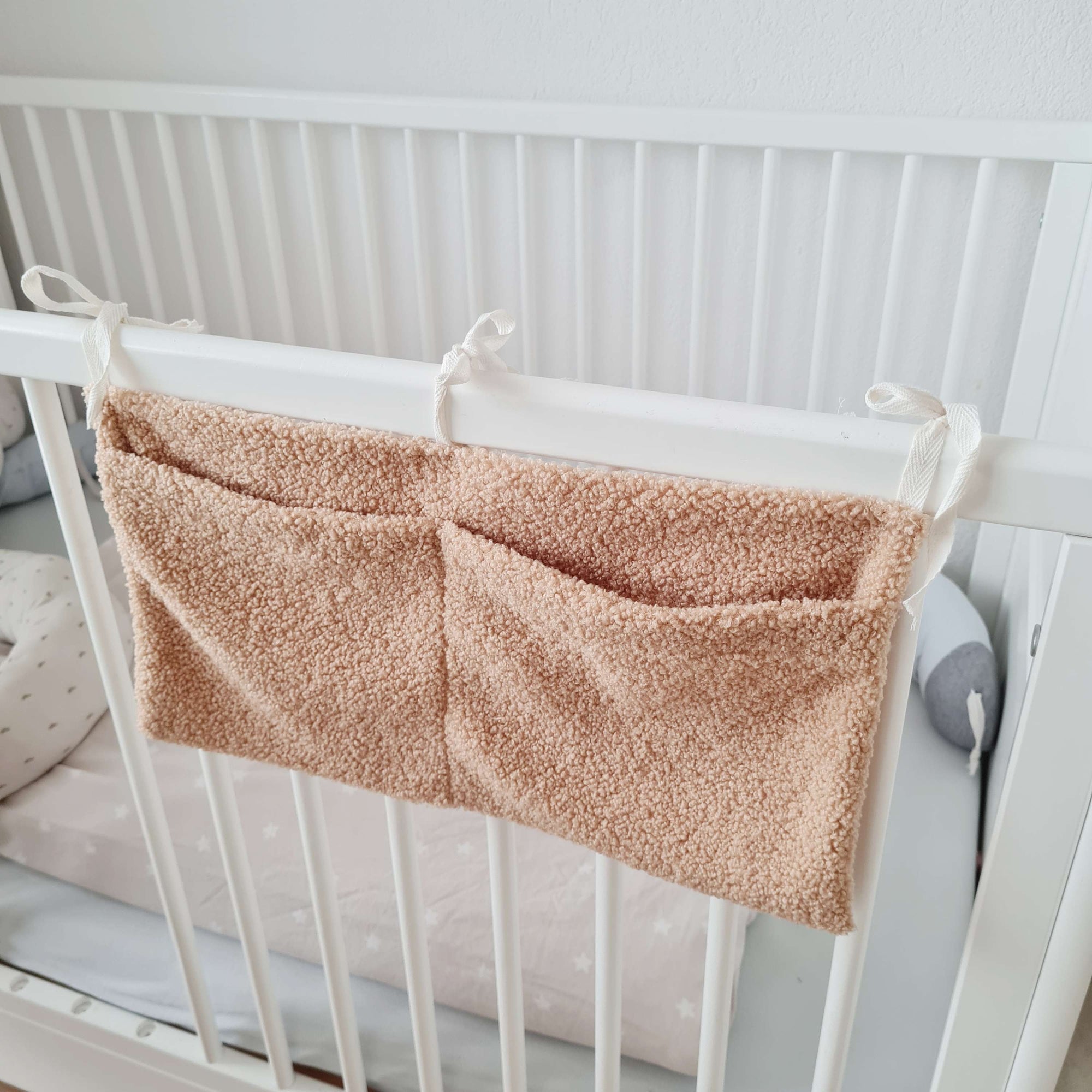 Storage / organizer made of teddy fabric with name