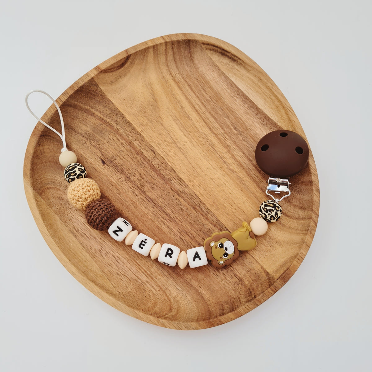 Dummy clip / Pacifier chain "brown lion"