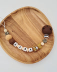 Dummy clip / Pacifier chain "brown lion"