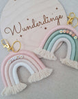 Pendant with rainbow in custom colours and name beads