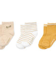 Socks Nature / yellow and cream in a set of three