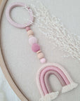 Pram chain "Rainbow Berry Heart" with ring