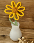 Knitted Tube Flowers: Sunflower and Daisy