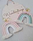 Pendant with rainbow in custom colours and name beads