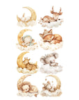 Birth poster / Nursery poster: Sleeping animals / Handwriting