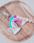 Pendant with rainbow in desired colors, optionally with name