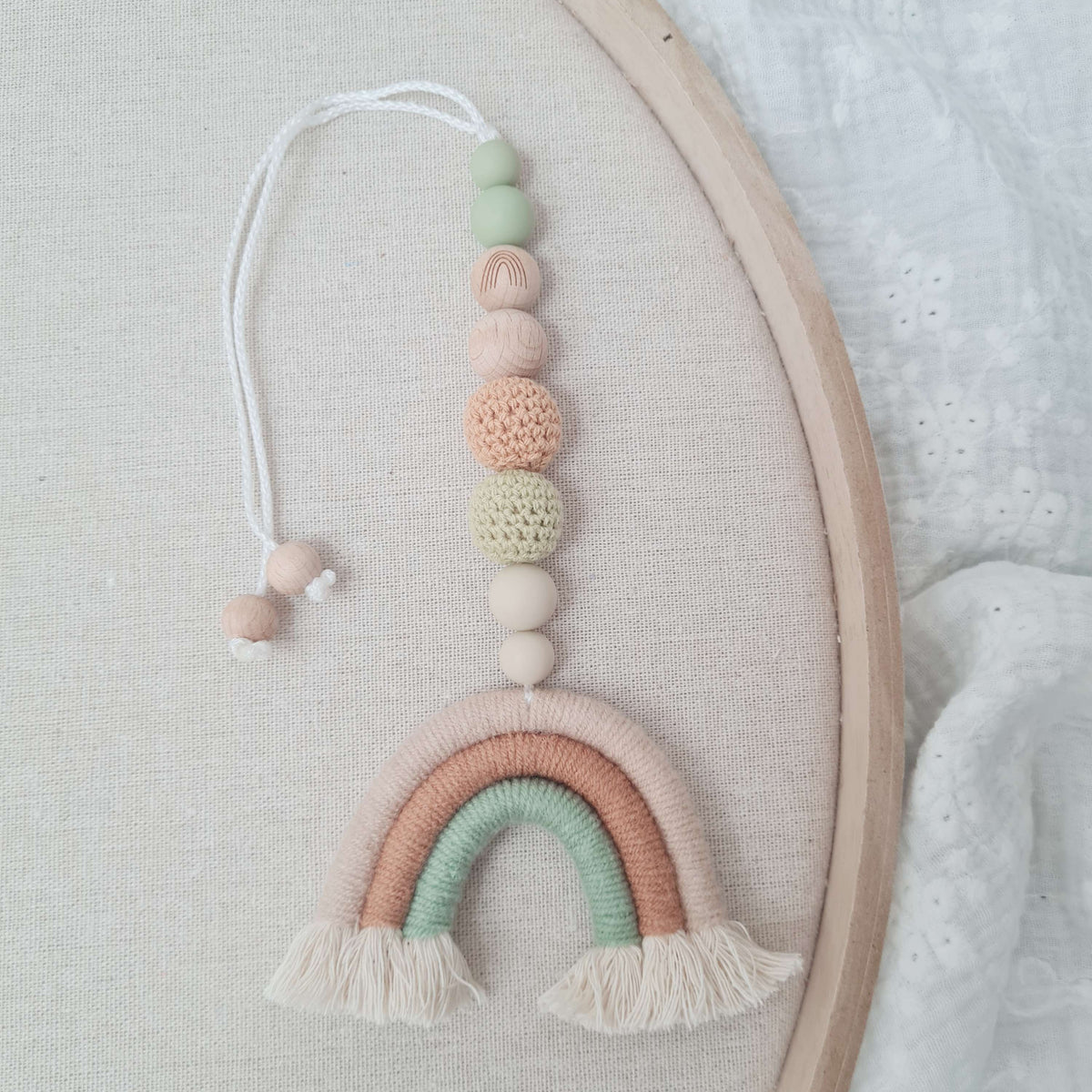 Pram garland lengthways "Rainbow nature"