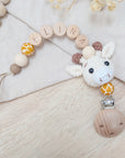 Pacifier Chain "Crocheted Giraffe with Spots"