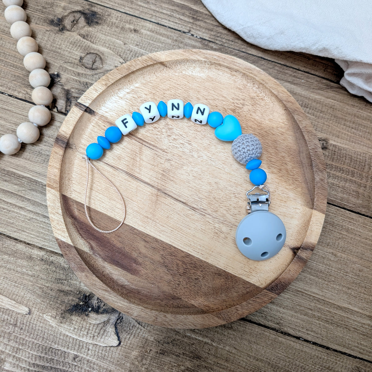 Pacifier Chain "Blue Heart"