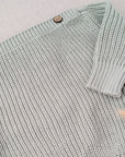 Organic knitted sweater light sage green, 0-6 months