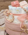 "Peach Heart" Diaper Cake