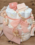 "Peach Heart" Diaper Cake