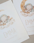 Birth poster / Nursery poster: Sleeping animals / Handwriting