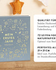 Baby Diary "My First Year," Blue with Gold Embossing